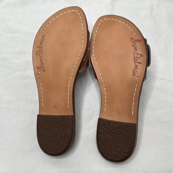 Sam Edelman Womens Gaige Pewter Boa Print Slide Sandals Size 5 - Picture 5 of 7